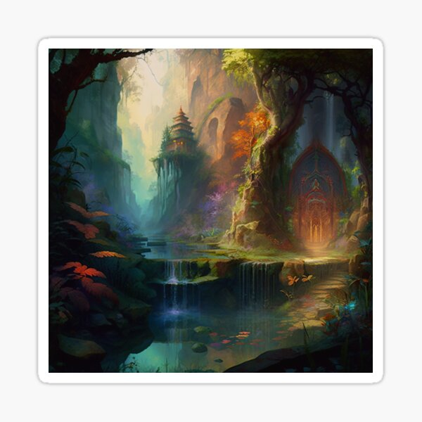 29 - Sacred Pools Waterfalls Inner Earth Ethereal Sticker