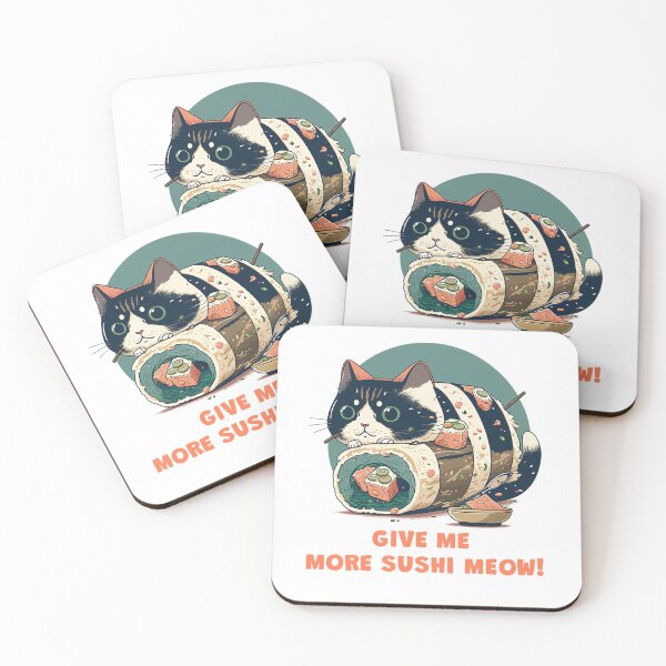 Item preview, Give me more sushi MEOW designed and sold by MeditationMind.