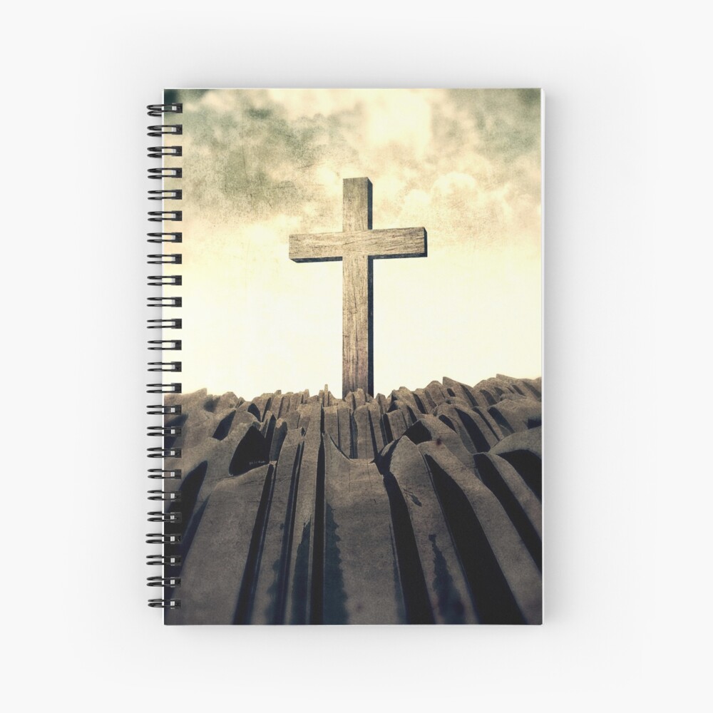 Christian Cross On Mountain Spiral Notebook