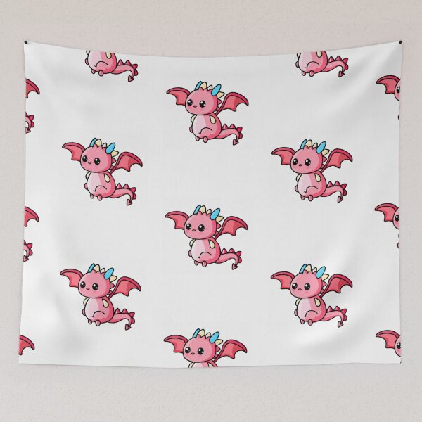 Item preview, Pink Dragon with Blue Horns designed and sold by HanaiPrint.
