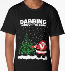 Cute Funny Dabbing Through the Snow Long T-Shirt