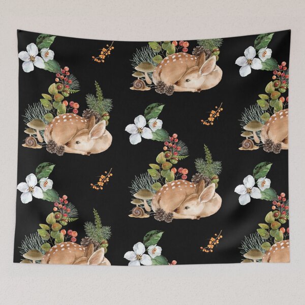 Item preview, Baby Fawn In Forest With Leaves Colorful Nature Design designed and sold by EarthArtDesigns.