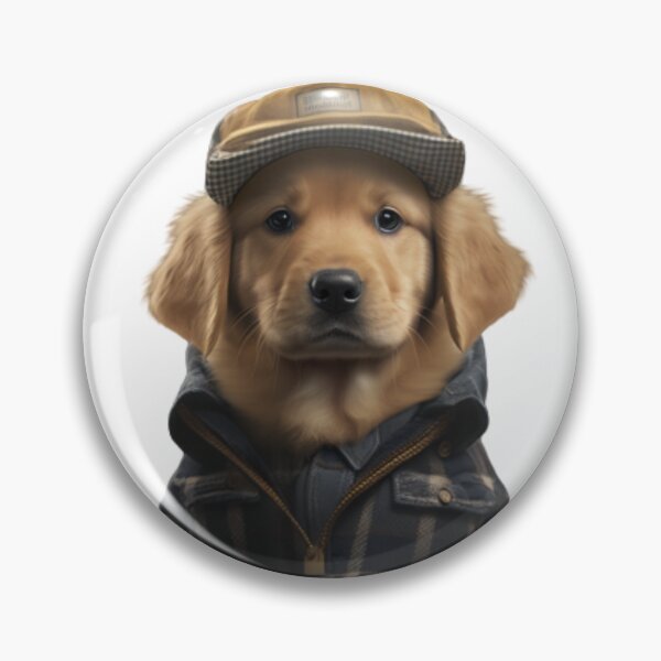 Item preview, Cute golden retriever puppy wearing clothes designed and sold by DoodlesnPoodles.