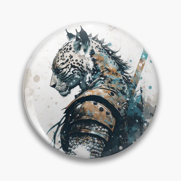 Item preview, Samurai Snow Leopard Watercolor designed and sold by AdvancedApe.