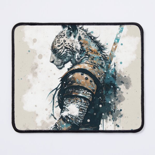 Item preview, Samurai Leopardo De Las Nieves Acuarela designed and sold by AdvancedApe.