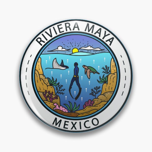 Item preview, Riviera Maya Mexico Scuba Badge designed and sold by KrisSidDesigns.