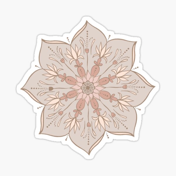 Item preview, Mandalas Circle of Life neutral purple latte geometric designs lotus designed and sold by Jean-Pham.