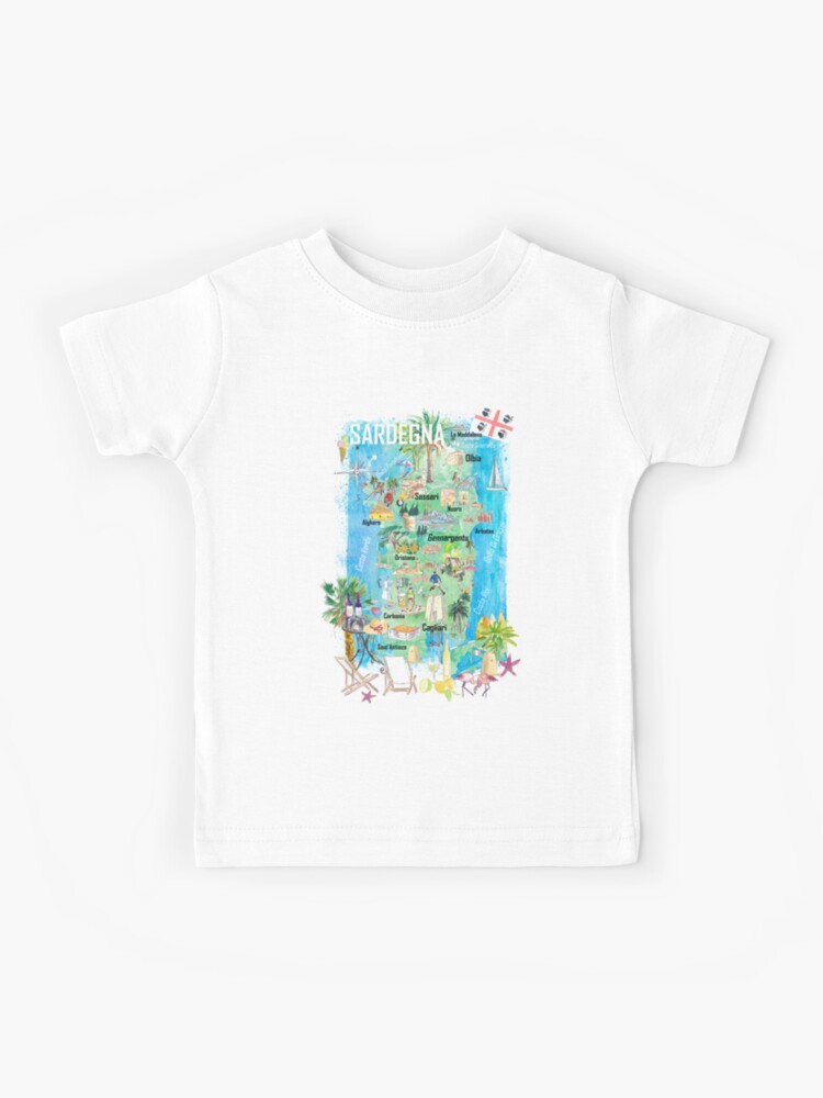 Sardinia souvenir t-shirts map design | tostadora