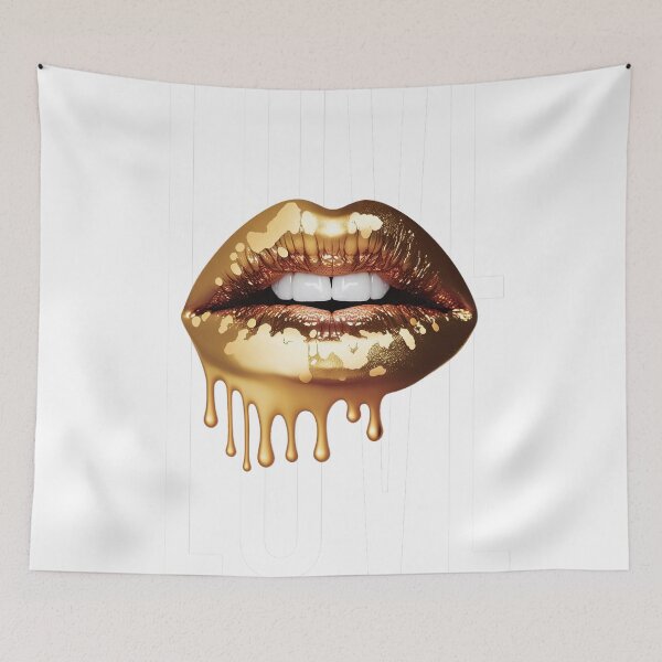 Item preview, Love Your Golden Lipstick Lips designed and sold by wildcrazylove.