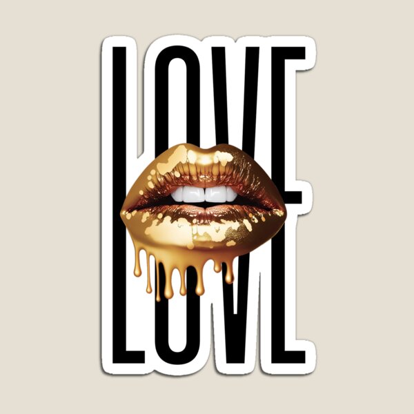 Item preview, Love Your Golden Lipstick Lips designed and sold by wildcrazylove.