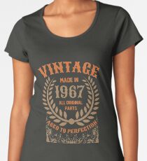 Vintage Made In 1967 Distressed Birthday Gift Women's Premium T-Shirt