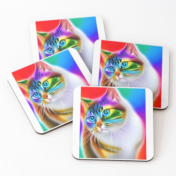 Item preview, Rainbow cute cat artwork designed and sold by The Love Quill.