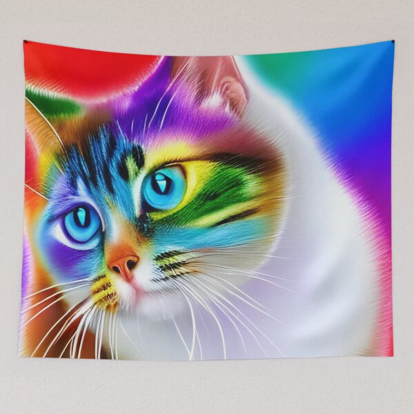 Item preview, Rainbow cute cat artwork designed and sold by The Love Quill.