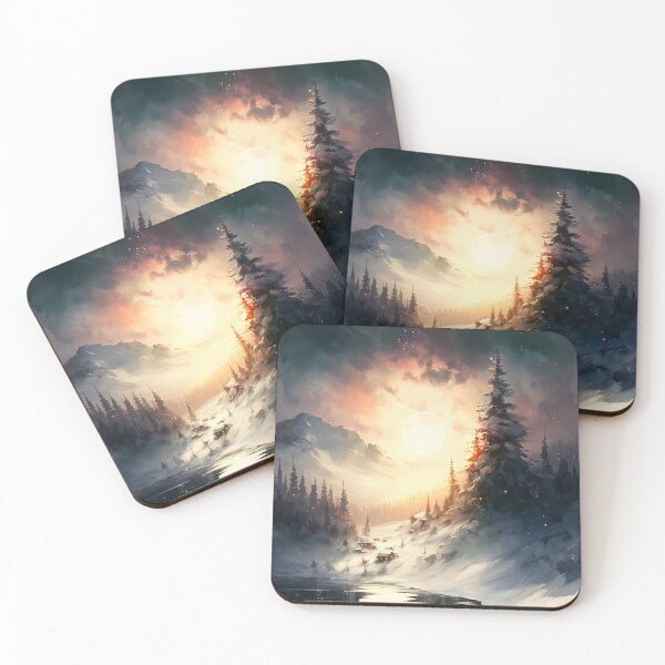 Item preview, Beautiful winter snowy scene painting designed and sold by EmeraldeaArt.