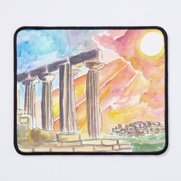Item preview, Ancient Agrigento Temple Ruins with Sun Rays in Sicily designed and sold by artshop77.