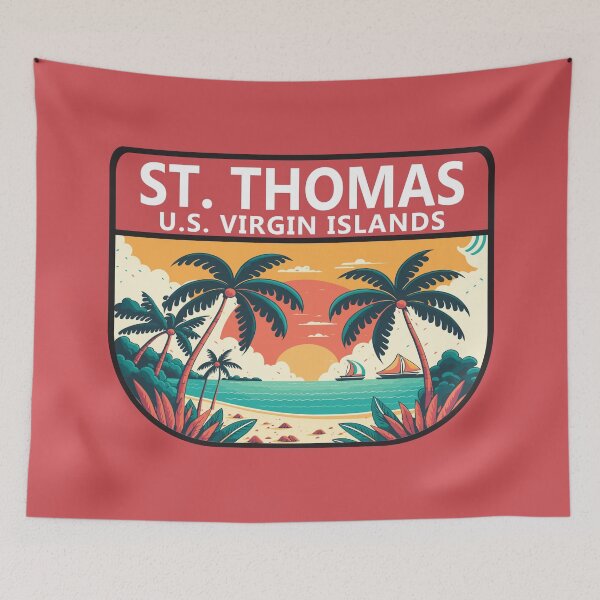 Item preview, St Thomas U.S. Virgin Islands Retro Emblem designed and sold by KrisSidDesigns.