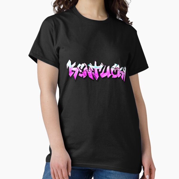 Vista previa del artículo con la obra «Grafiti rosa de matrícula de Kentucky», diseñado y vendido por Pink  Yeah.