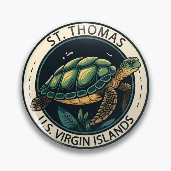 Item preview, St Thomas U.S. Virgin Islands Turtle Badge designed and sold by KrisSidDesigns.