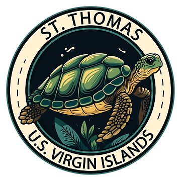 Aperçu de l'œuvre Insigne de tortue des îles Vierges américaines de St Thomas de KrisSidDesigns
