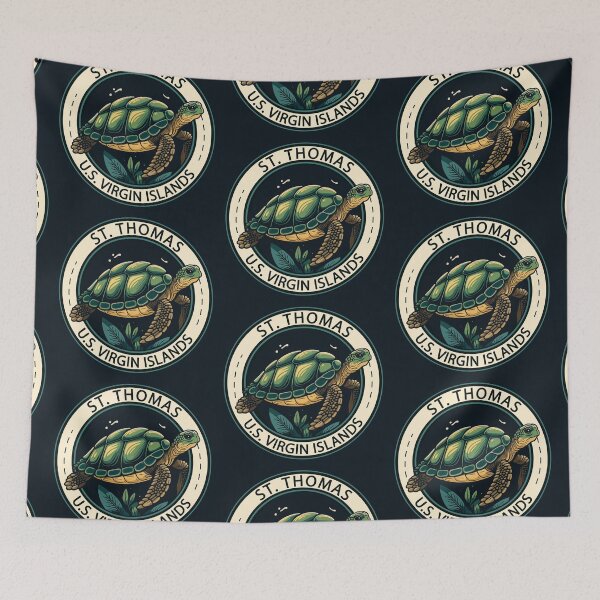 Item preview, St Thomas U.S. Virgin Islands Turtle Badge designed and sold by KrisSidDesigns.