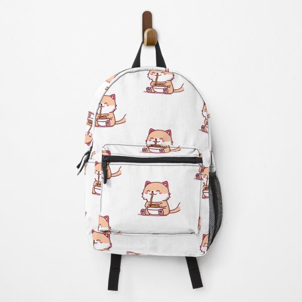 Item preview, Cute Pink Cat Having Fun Eating Spaghetti designed and sold by HanaiPrint.