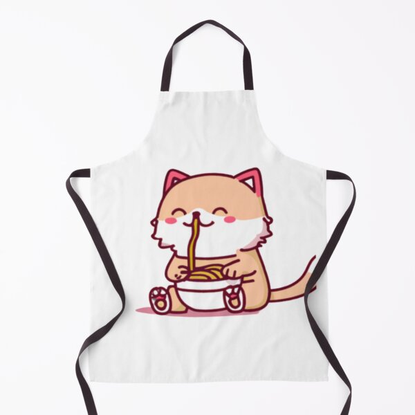 Item preview, Cute Pink Cat Having Fun Eating Spaghetti designed and sold by HanaiPrint.