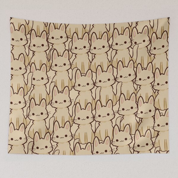 Item preview, Cute cat pattern in beige designed and sold by Patternaart.