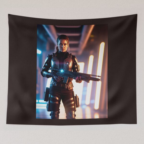 Item preview, Beautiful woman soldier cyborg. designed and sold by Maniock.