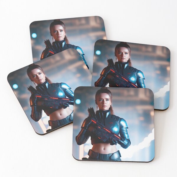 Item preview, Woman robot with a gun. designed and sold by Maniock.