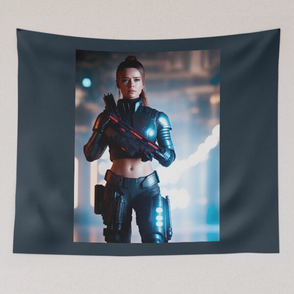 Item preview, Woman robot with a gun. designed and sold by Maniock.