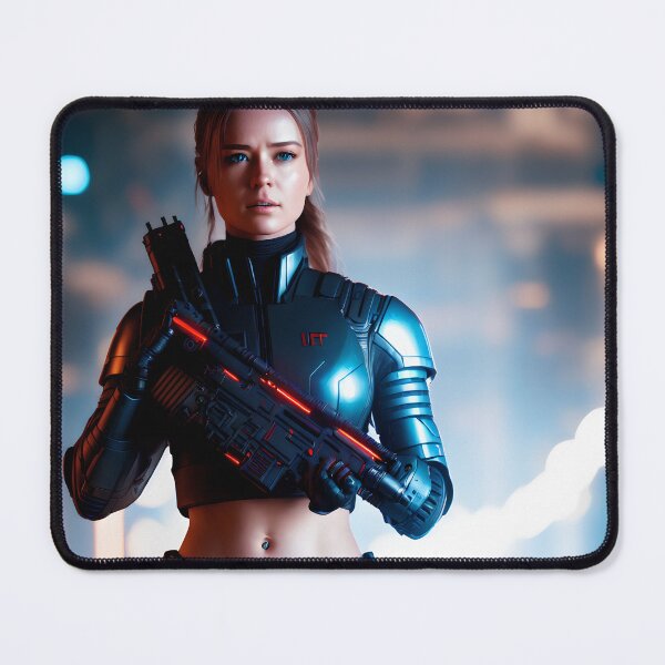 Item preview, Woman robot with a gun. designed and sold by Maniock.