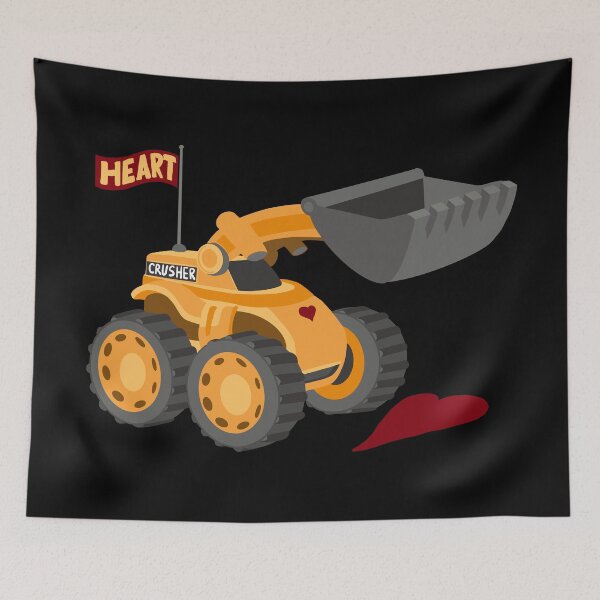 Item preview, Heart Crusher, Funny Kids digger truck | All hand drawn designed and sold by Giovanni-c.