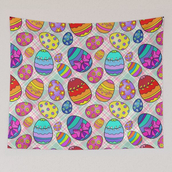 Item preview, Colorful Easter Eggs Plaid Pattern designed and sold by SiYDesigns.