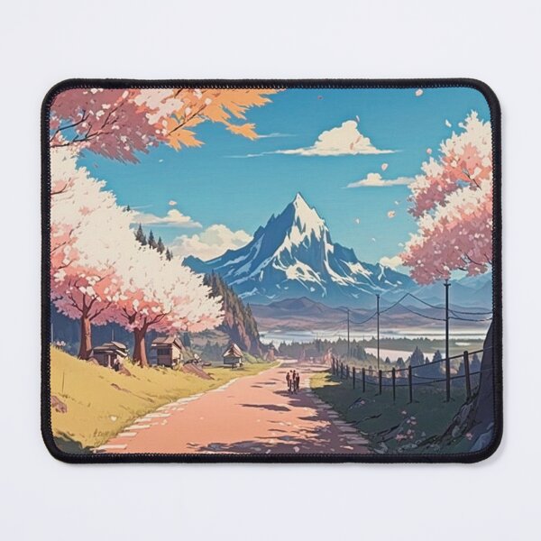 Item preview, Anime cherry blossoms path towards mountains designed and sold by AI-Ericson.