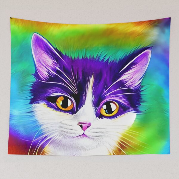 Item preview, Rainbow cute cat artwork designed and sold by The Love Quill.