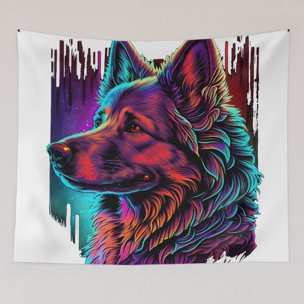 Item preview, Synthwave Shepherd Dog designed and sold by Harlechryzz.