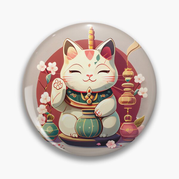 Item preview, Maneki neko cat of luck and fortune white designed and sold by Quiki.