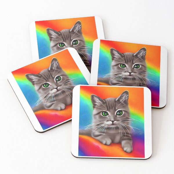 Item preview, Rainbow cute cat artwork designed and sold by The Love Quill.