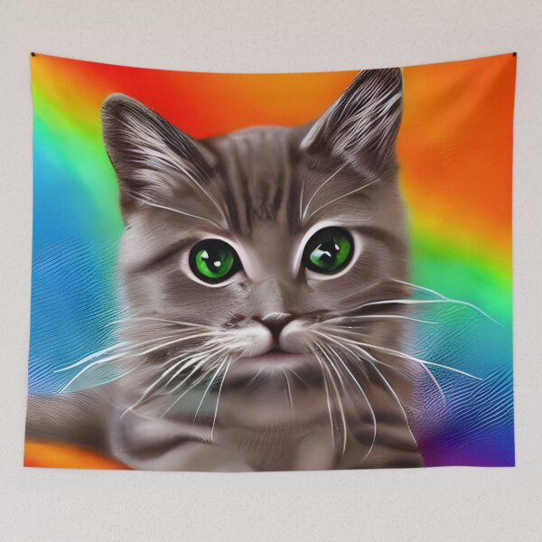 Item preview, Rainbow cute cat artwork designed and sold by The Love Quill.
