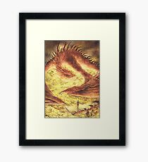 SLEEPING SMAUG Framed Print