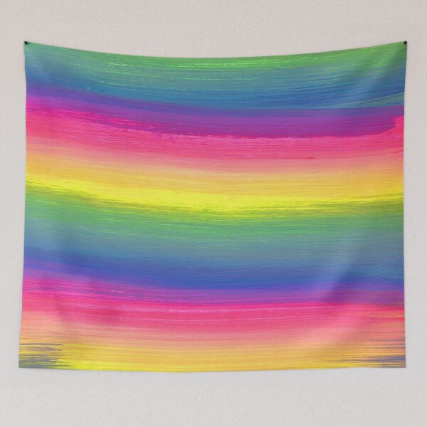 Item preview, Dark Neon Rainbow Stripes with Brush Stroke Texture designed and sold by Daydreamer Alley.
