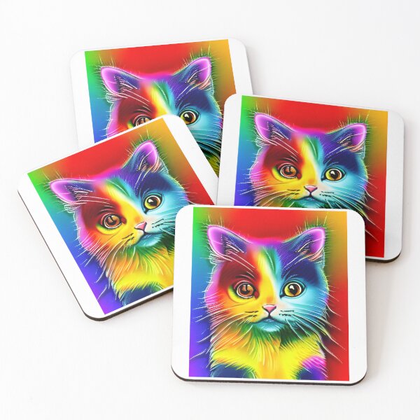 Item preview, Rainbow cute cat artwork designed and sold by The Love Quill.