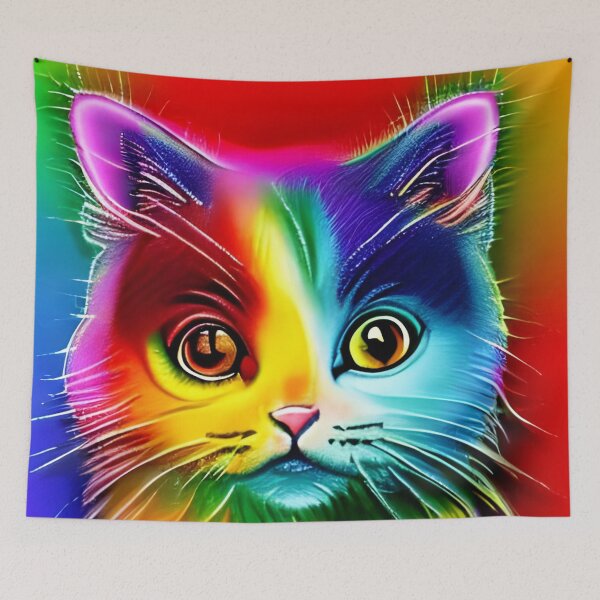 Item preview, Rainbow cute cat artwork designed and sold by The Love Quill.