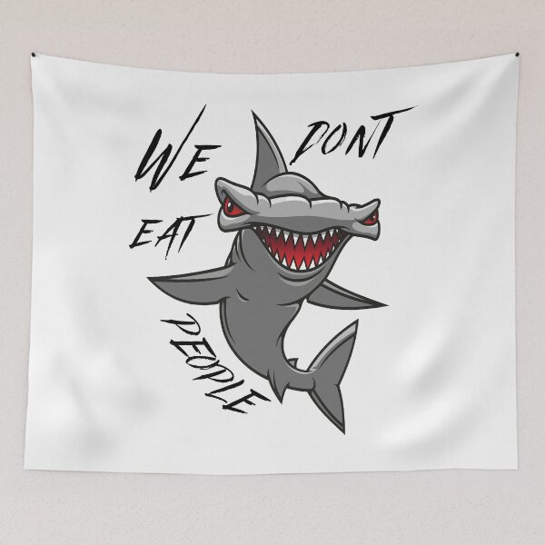 Item preview, Funny We Dont Eat People Hammerhead Shark designed and sold by mkzmerch.