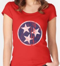 Tennesse State Flag Women's Fitted Scoop T-Shirt