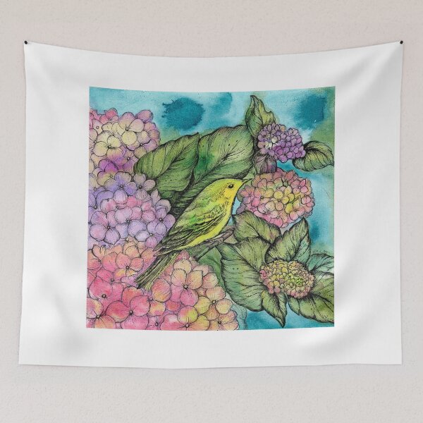 Item preview, Bird & Hydrangea designed and sold by StudioLRM.