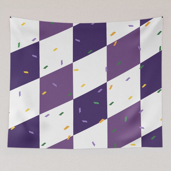 Item preview, mardi gras purple diamond and confetti designed and sold by MGuyerArt.