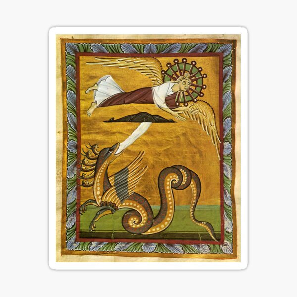 Vista previa del artículo con la obra «Santa Hildegarda de Bingen - Visión del Ángel y el Dragón Serpiente», diseñado y vendido por softbluehum.