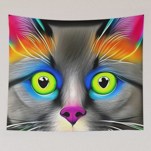 Item preview, Rainbow cute cat artwork designed and sold by The Love Quill.