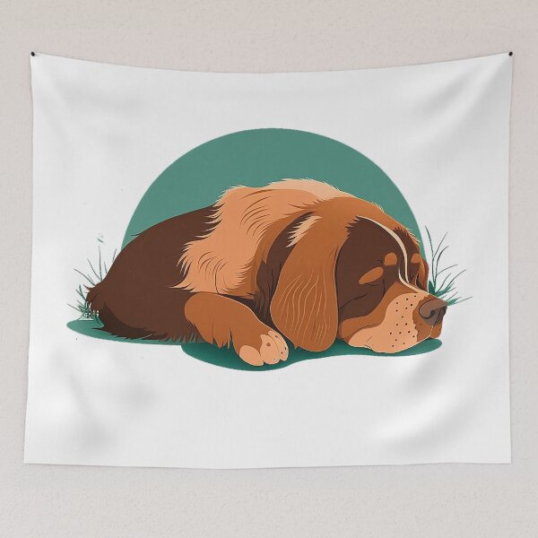 Item preview, Cute Sleepy Dog Illustration designed and sold by The MZ Touch.